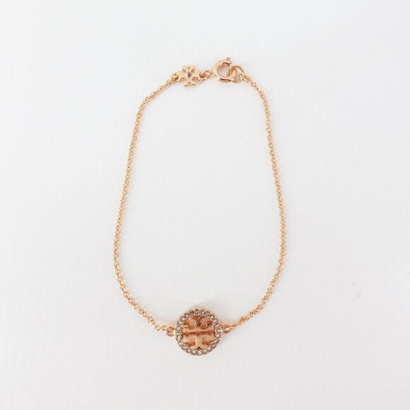 Tory Burch Miller Pave Chain Bracelet Rose Gold OS - Picture 1 of 14